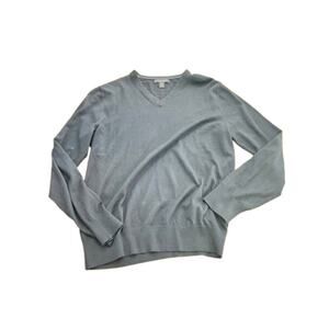 Banana Republic Men's Gray Luxury Blend Silk Cashmere V-neck Sweater Size Large